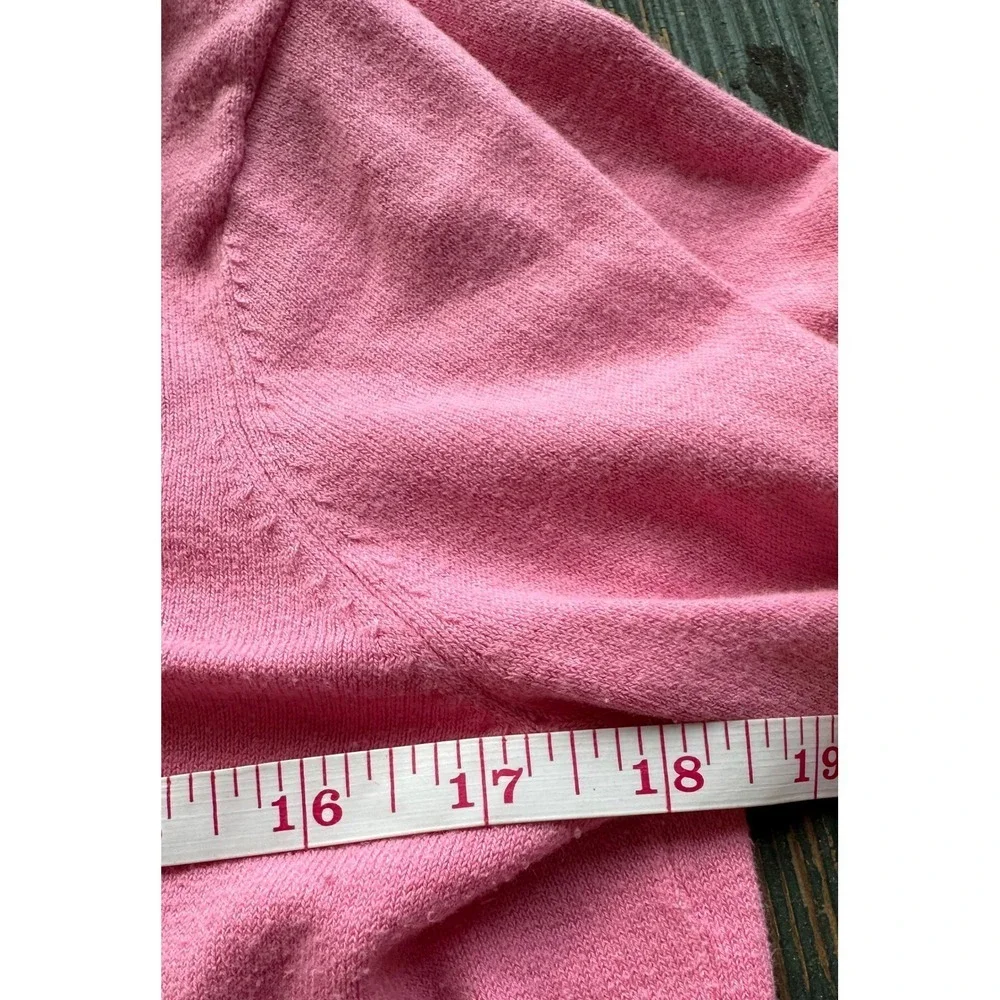 EP Pro Pink Mint Green Trim V-Neck‎ Golf Cardigan Sweater Womens Medium